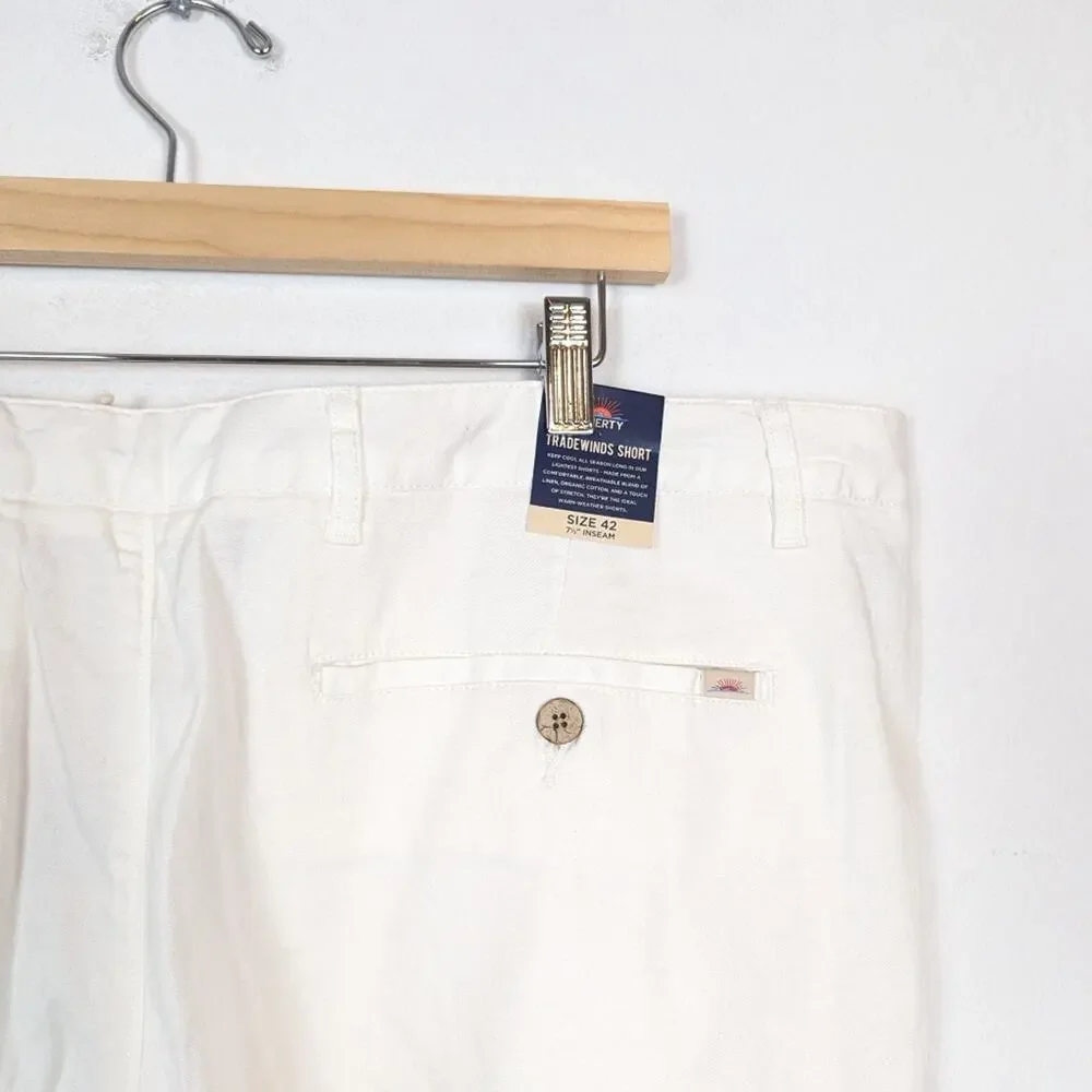 NWT Faherty White Cotton Linen Blend Tradewinds 7.5